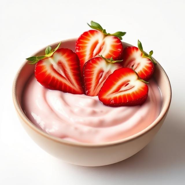 Strawberry yogurt with berries